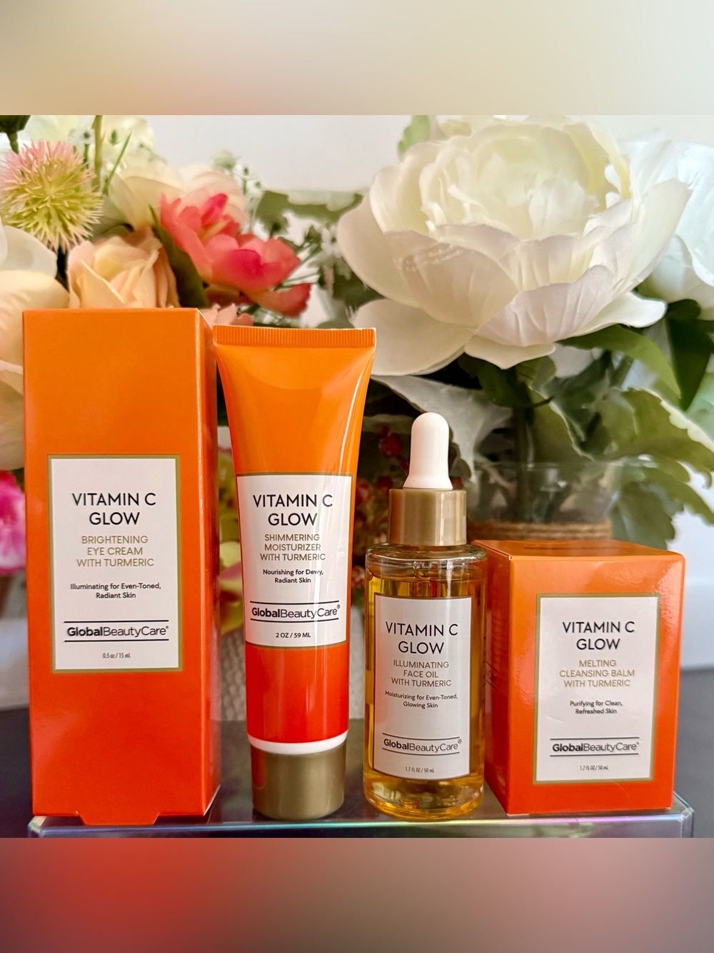 🆕🍊 GLOBAL BEAUTY CARE “VITAMIN C GLOW” 4-PIECE SKIN CARE COLLECTION. BRAND NEW.